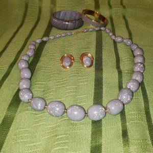 Vintage Monet 5 Piece Costume Jewelry - Earrings,